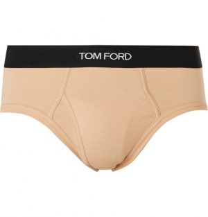 TOM FORD - Stretch-Cotton Briefs - Men - Beige TOM FORD - Stretch-Cotton Briefs - Men - Beige
