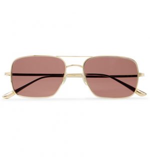 The Row - Oliver Peoples Victory LA Aviator-Style Gold-Tone Titanium Sunglasses - Men - Gold The Row - Oliver Peoples Victory LA Aviator-Style Gold-Tone Titanium Sunglasses - Men - Gold