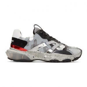 Valentino Silver Valentino Garavani Camo Bounce Sneakers Valentino Silver Valentino Garavani Camo Bounce Sneakers
