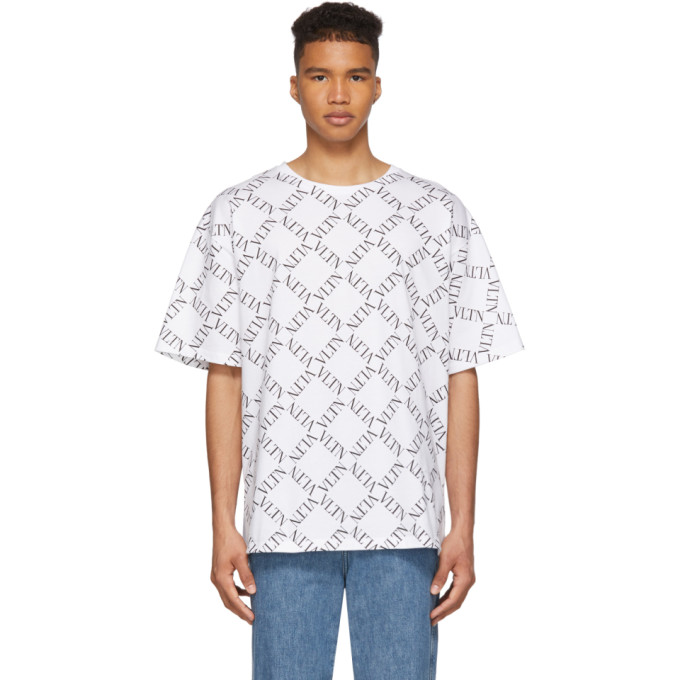 Valentino White VLTN Grid T-Shirt | The Fashionisto