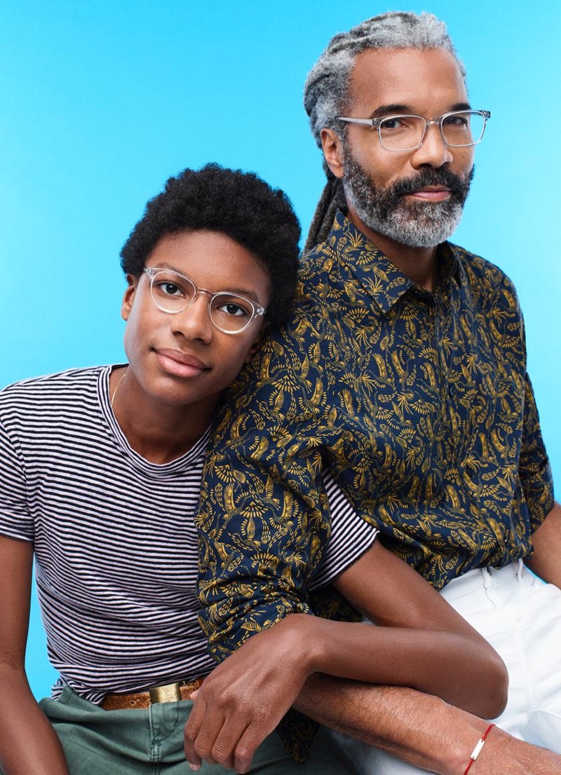 Posing with his father, Silas wears Warby Parker's Percey Jr. glasses. Meanwhile, Daryl sports the brand's Brady glasses.