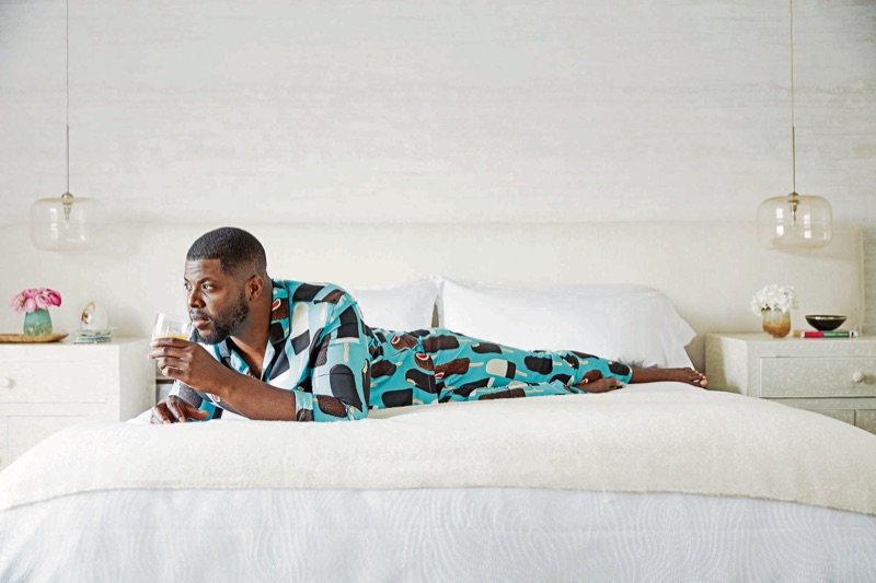 Us actor Winston Duke sports Dolce & Gabbana pajamas.