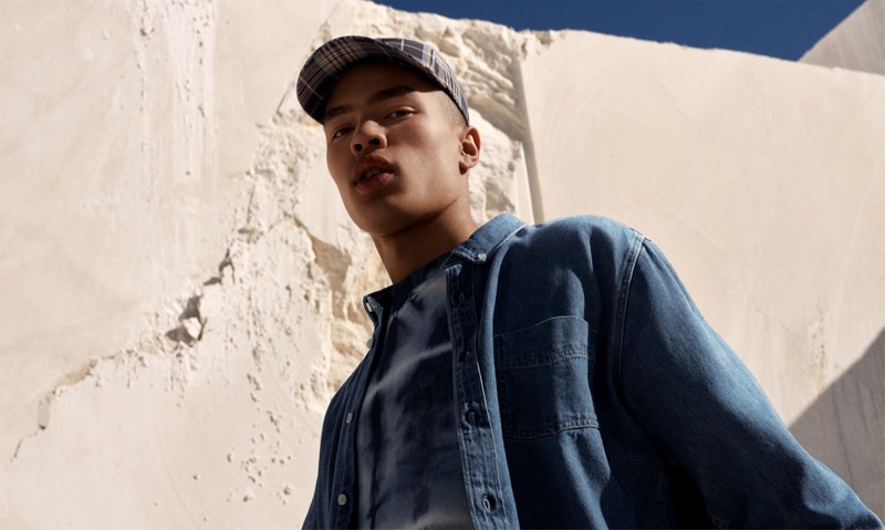 Louis Griffiths models a tie-dye top from Zara.