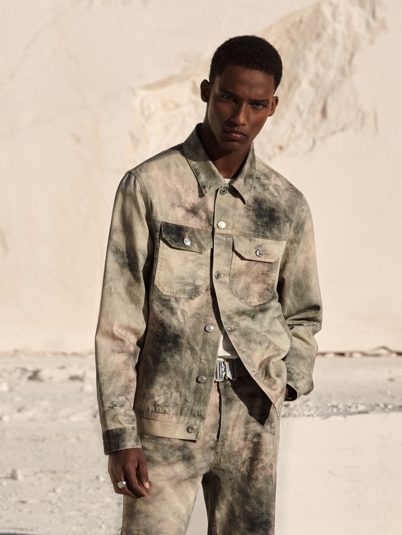 Embracing the tie-dye trend, Mahad Musse wears denim from Zara.