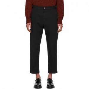 AMI Alexandre Mattiussi Black Worker Trousers AMI Alexandre Mattiussi Black Worker Trousers