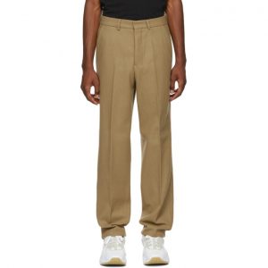 AMI Alexandre Mattiussi Brown Wool Formal Trousers AMI Alexandre Mattiussi Brown Wool Formal Trousers