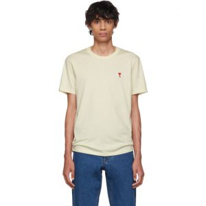AMI Alexandre Mattiussi Off-White Ami De Coeur T-Shirt AMI Alexandre Mattiussi Off-White Ami De Coeur T-Shirt