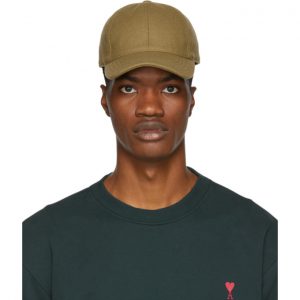 AMI Alexandre Mattiussi Tan Logo Cap AMI Alexandre Mattiussi Tan Logo Cap