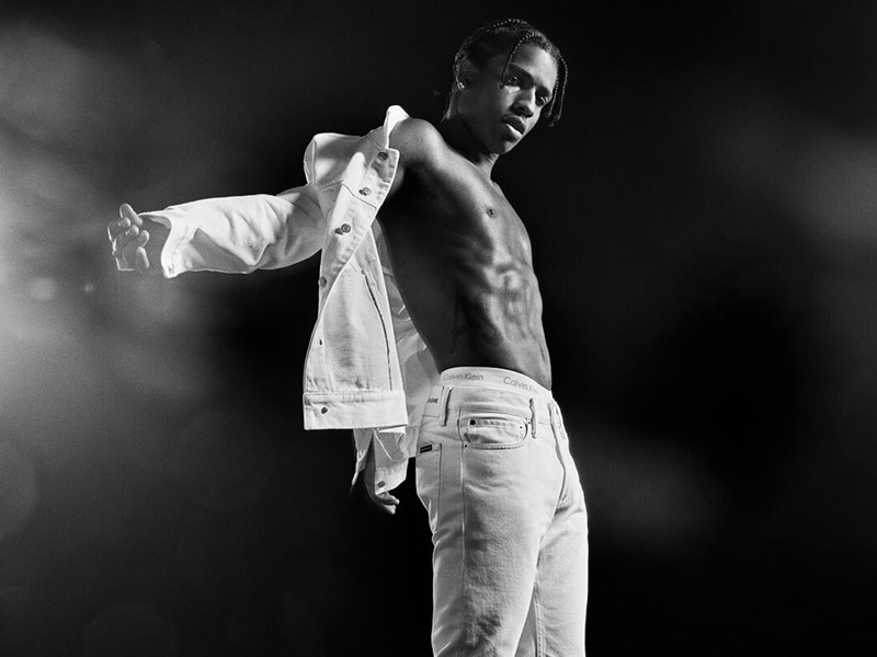 Dressed in white denim, A$AP Rocky stars in Calvin Klein's spring-summer 2019 #MYCALVINS campaign.