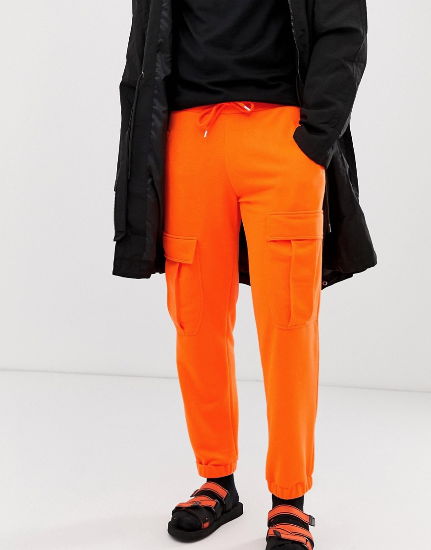 neon orange cargo trousers