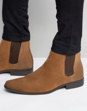 ASOS DESIGN chelsea boots in tan faux suede - Tan ASOS DESIGN chelsea boots in tan faux suede - Tan