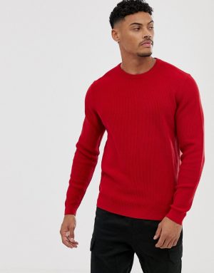 ASOS DESIGN knitted ribbed sweater in red - Red ASOS DESIGN knitted ribbed sweater in red - Red