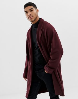 ASOS DESIGN oversized jersey duster jacket in burgundy - Red ASOS DESIGN oversized jersey duster jacket in burgundy - Red