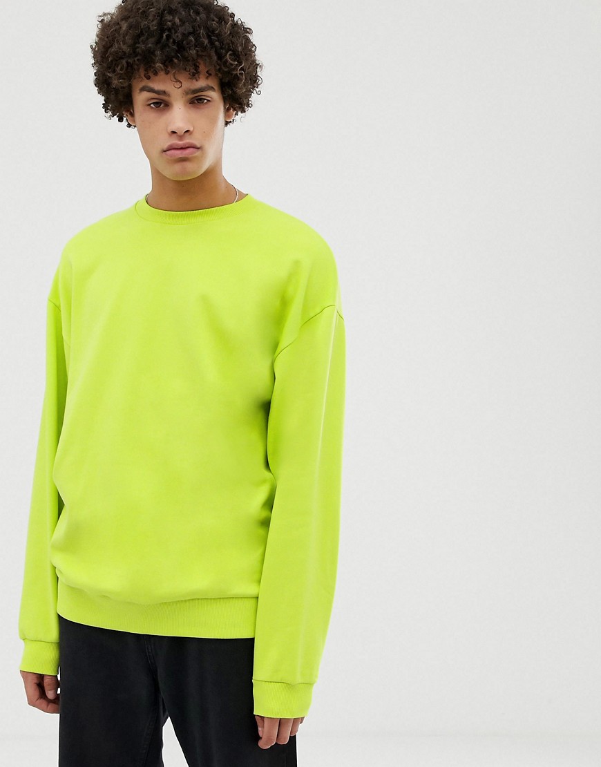 ASOS DESIGN oversized sweatshirt in bright green – Green | The Fashionisto