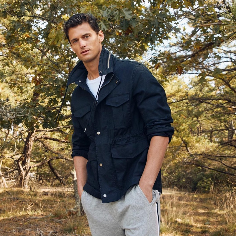 Sporting a field jacket, Garrett Neff appears in ATM's summer 2019 campaign.