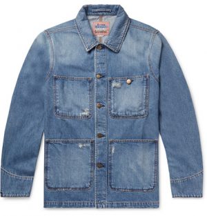 Acne Studios - Albyr Distressed Denim Chore Jacket - Men - Blue Acne Studios - Albyr Distressed Denim Chore Jacket - Men - Blue