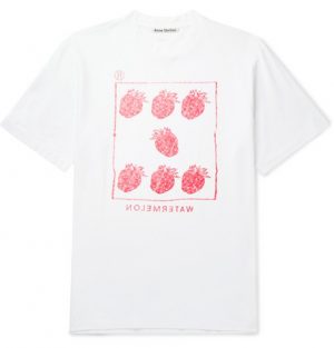 Acne Studios - Jaceye Printed Cotton-Jersey T-shirt - Men - White Acne Studios - Jaceye Printed Cotton-Jersey T-shirt - Men - White