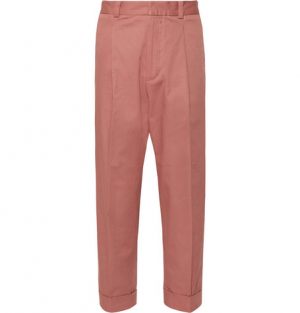 Acne Studios - Pierre Cropped Pleated Cotton-Blend Trousers - Men - Pink Acne Studios - Pierre Cropped Pleated Cotton-Blend Trousers - Men - Pink