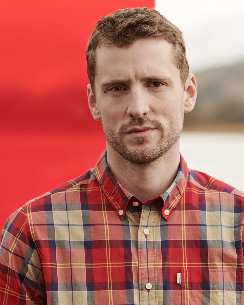 George Barnett fronts Barbour's spring-summer 2019 Pop Tartan campaign.