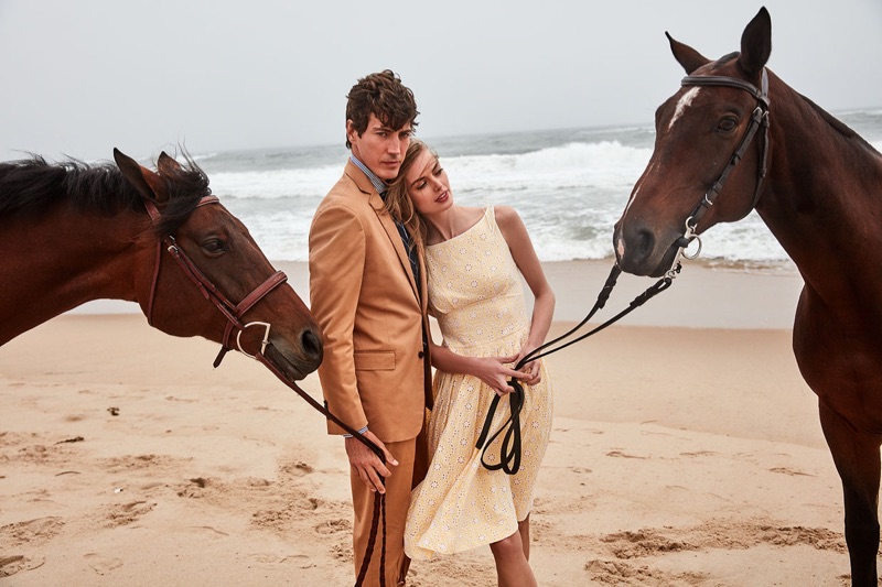 Models Oriol Elcacho and Hanna Verhees front Brooks Brothers' summer 2019 campaign.