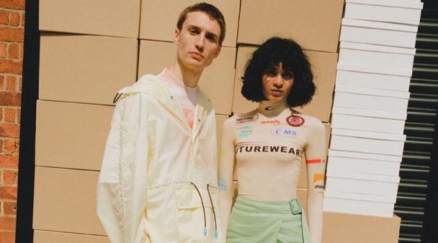 Sneaker Beast: Michael Sharp Embraces Streetwear-Inspired Style for Browns Embracing summer hues, Michael Sharp dons a Jil Sander t-shirt, Sunnei jacket, Burberry trousers, and sneakers from Stadium Goods.