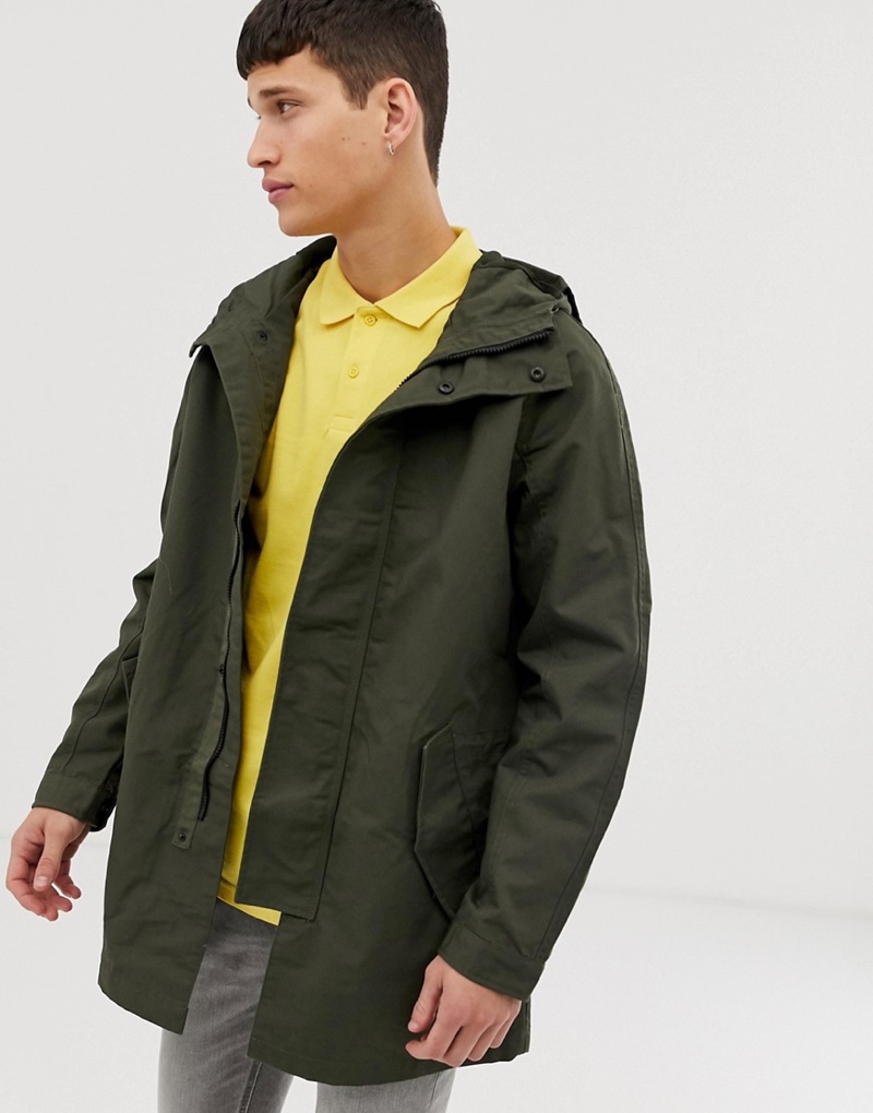 Burton Menswear Parka Jacket in Khaki $79