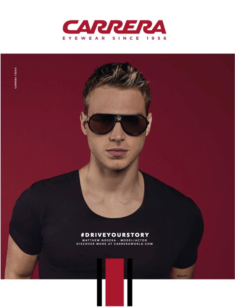 Matthew Noszka fronts Carrera's spring-summer 2019 campaign.