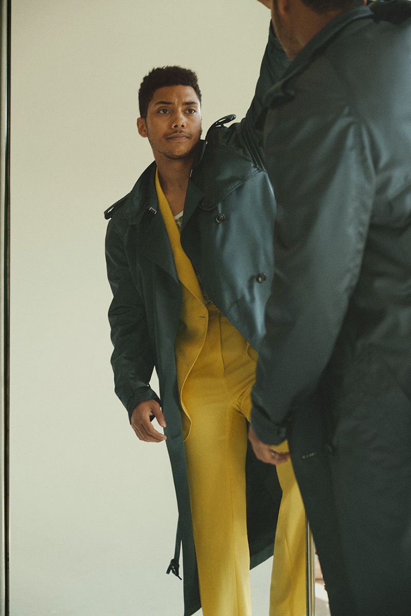 A sharp vision, Chance Perdomo wears a tailored look by Dior Men.