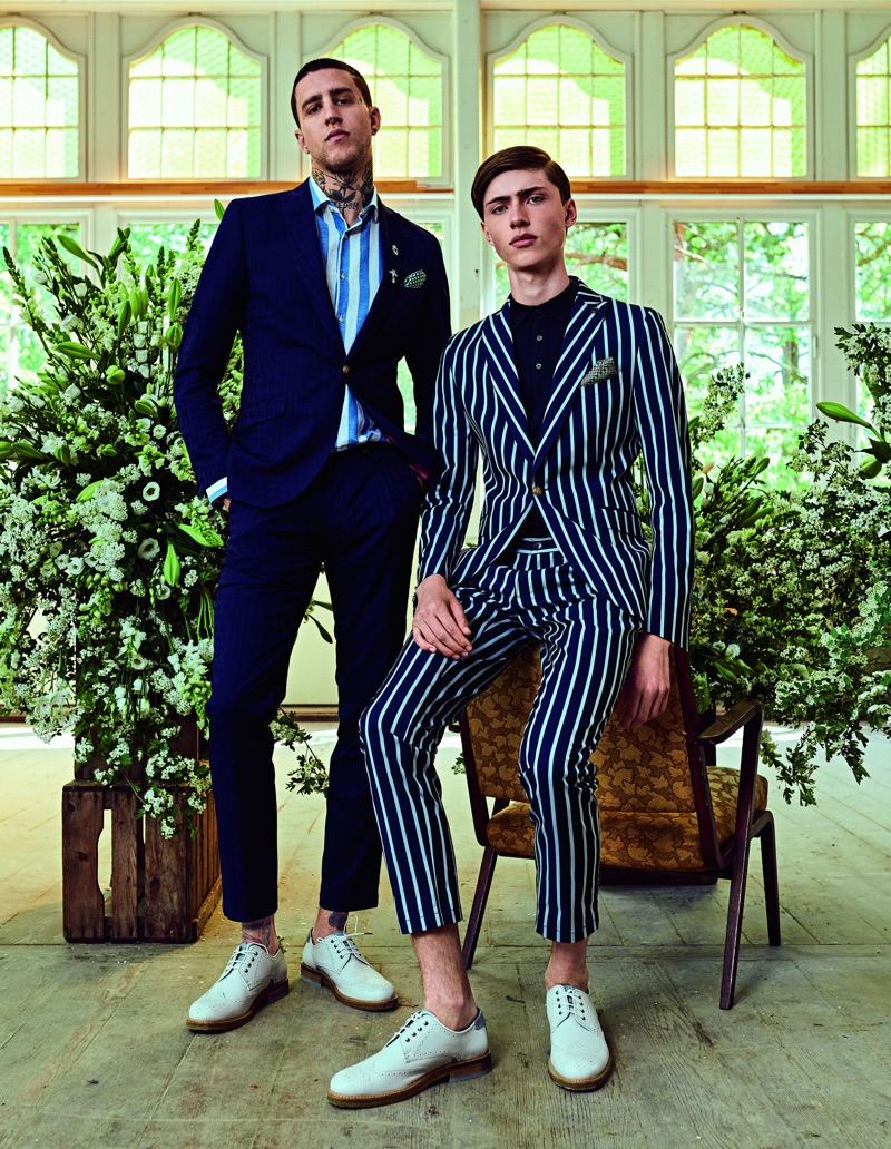 Models Miles Langford and Sep Graf suit up for Club of Gents' spring-summer 2019 campaign.