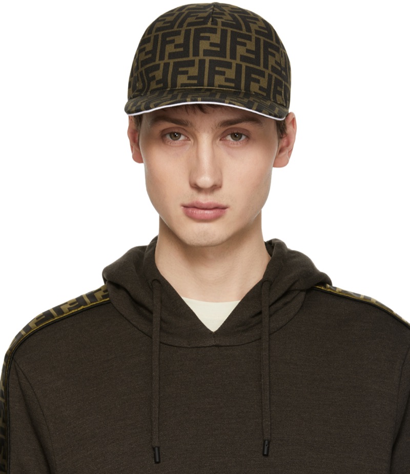 Fendi Brown and White 'Forever Fendi' Cap