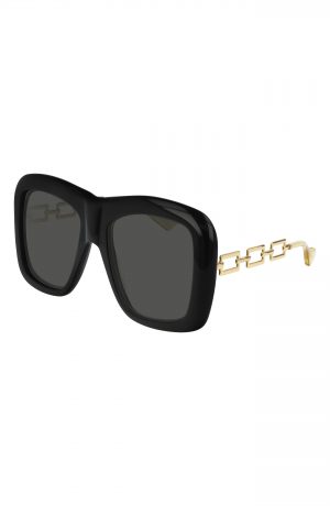 Gucci 54Mm Square Sunglasses - Shiny Black Gucci 54Mm Square Sunglasses - Shiny Black