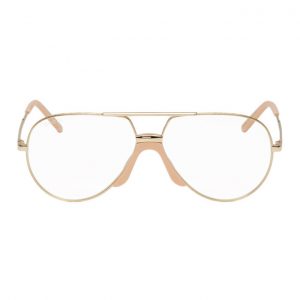 Gucci Gold and Pink Aviator Glasses Gucci Gold and Pink Aviator Glasses