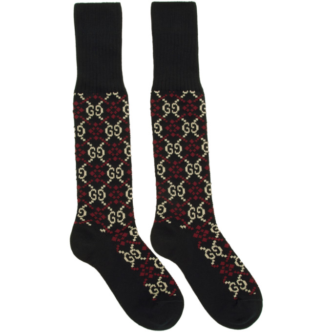 Gucci Navy GG Supreme Diamond Long Socks The Fashionisto