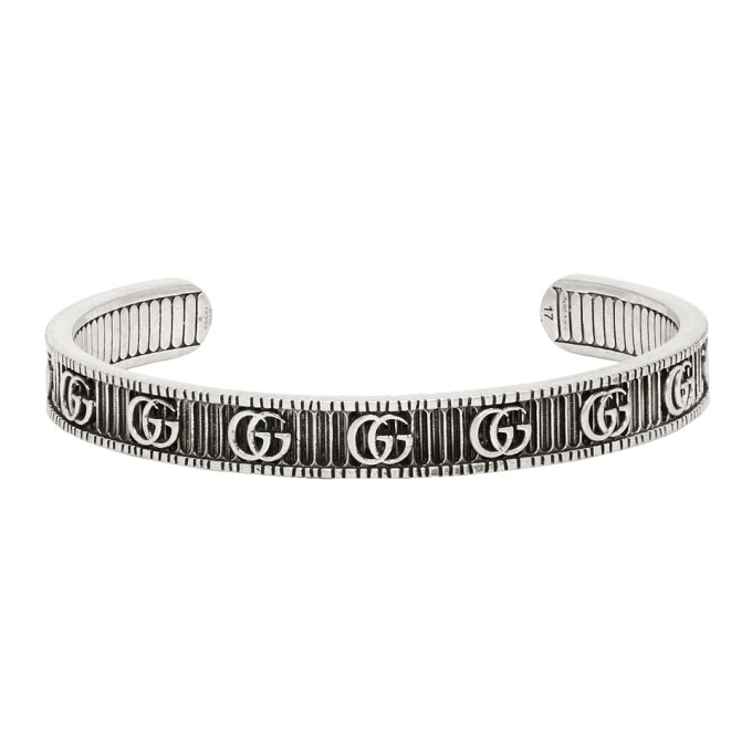 Gucci Silver GG Cuff Bracelet The Fashionisto