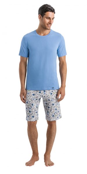 HANRO Living Short Sleeve Shirt - Atlantic M - 75050 HANRO Living Short Sleeve Shirt - Atlantic M - 75050