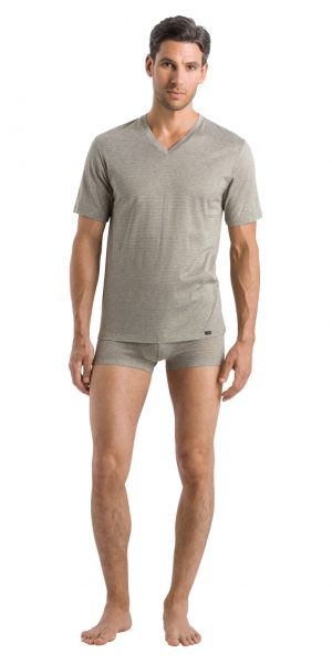 HANRO Sporty Stripe Boxer Brief - Toned Green Stripe M - 74081 HANRO Sporty Stripe Boxer Brief - Toned Green Stripe M - 74081