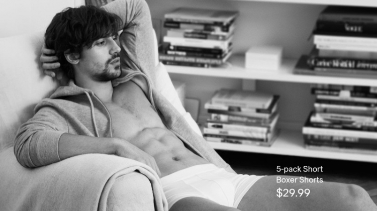 Ignacio Ondategui Relaxes in H&M Underwear