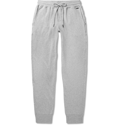 Hanro – Mélange Loopback Stretch-Cotton Jersey Sweatpants – Men – Gray ...