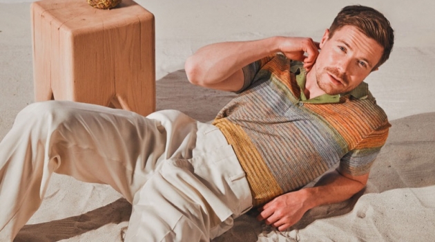 Joe Dempsie Stars in Esquire Shoot, Talks 'GOT' Actor Joe Dempsie dons a Missoni polo shirt with Dior Men trousers.