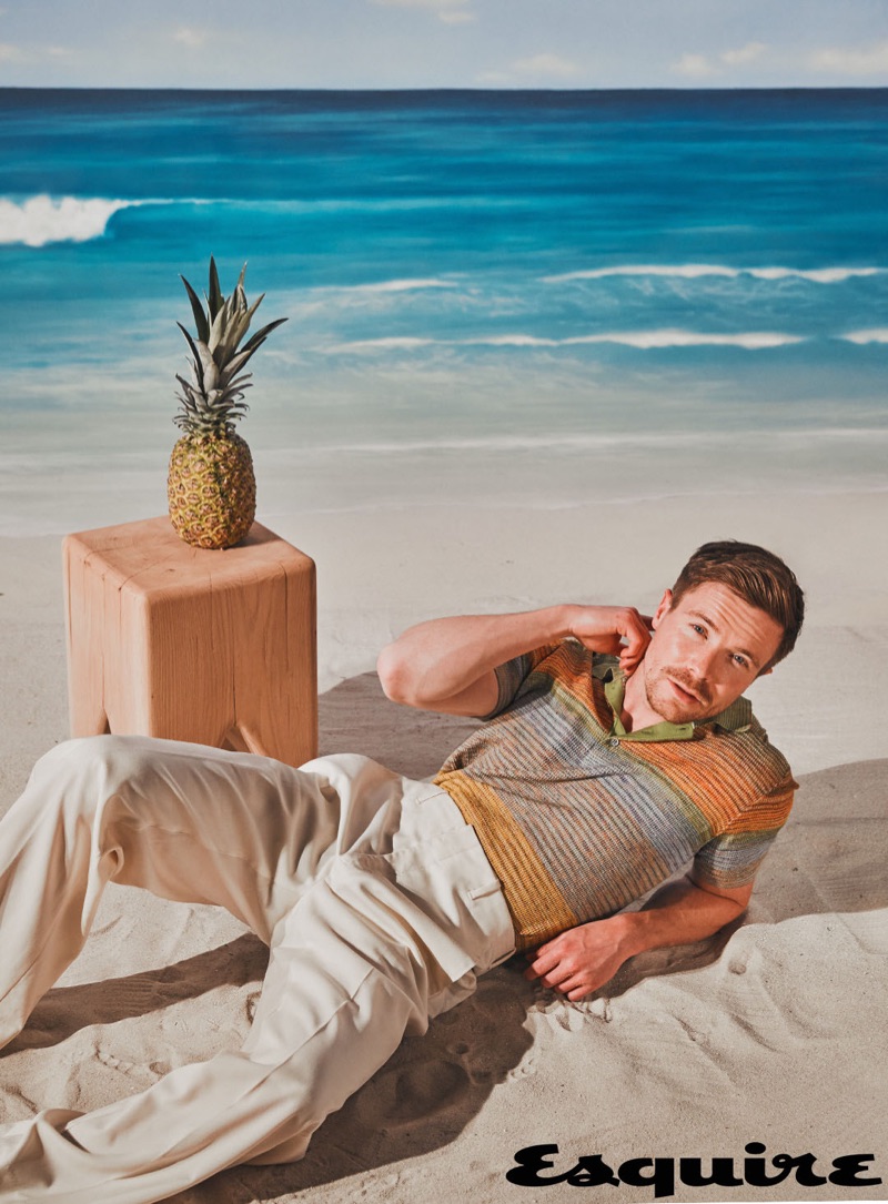 Actor Joe Dempsie dons a Missoni polo shirt with Dior Men trousers. » Joe Dempsie Stars in Esquire Shoot, Talks 'GOT' Actor Joe Dempsie dons a Missoni polo shirt with Dior Men trousers.