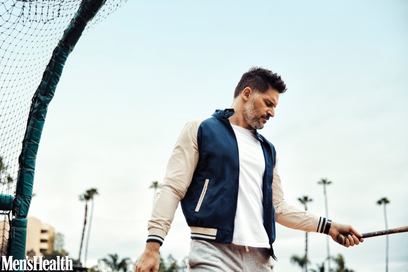 Connecting with Men's Health, Joe Manganiello sports a Ben Sherman jacket, Calvin Klein t-shirt, Todd Snyder + Champion sweatpants, and a Movado watch. » Joe Manganiello Covers Men's Health, Talks 'Bottom of the Ninth' Connecting with Men's Health, Joe Manganiello sports a Ben Sherman jacket, Calvin Klein t-shirt, Todd Snyder + Champion sweatpants, and a Movado watch.
