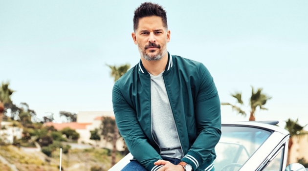 Joe Manganiello Covers Men's Health, Talks 'Bottom of the Ninth' Actor Joe Manganiello wears an Eleventy jacket, Calvin Klein t-shirt, Levi's jeans, and Converse sneakers with a Movado watch.