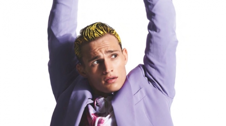 Julian Schneyder Rocks Bold Monochromatic Numbers for British GQ