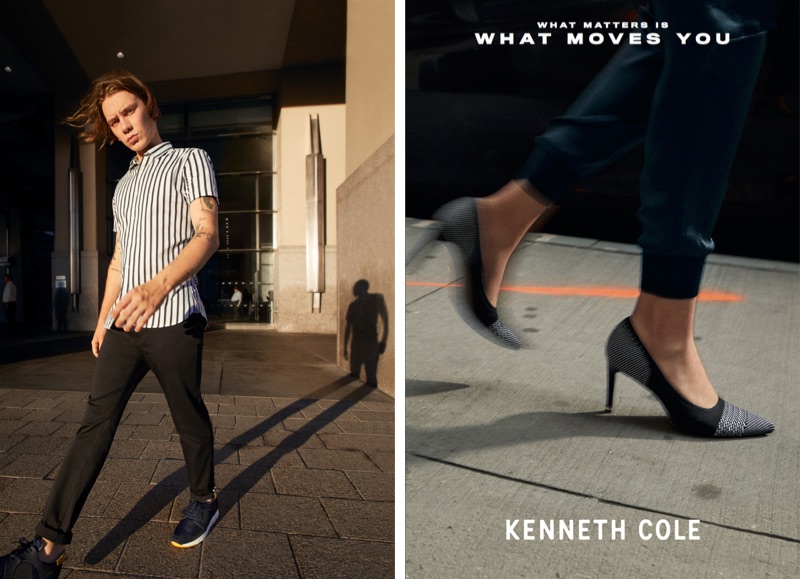 Model Luca Bertea appears in Kenneth Cole's spring-summer 2019 campaign.