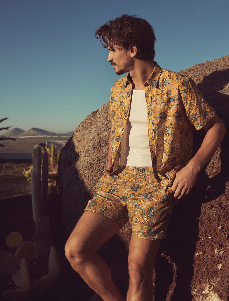 Alex Brammal photographs Jarrod Scott for Liberty London.