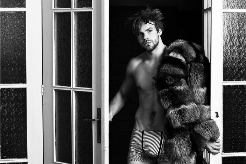 Male Model Fur Coat