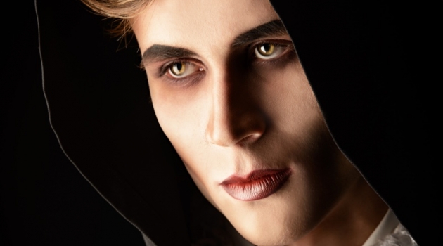 Male Model Vampire Horror Fashion Closeup