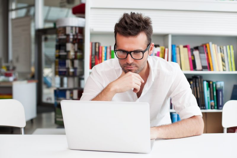 Man Working on Laptop