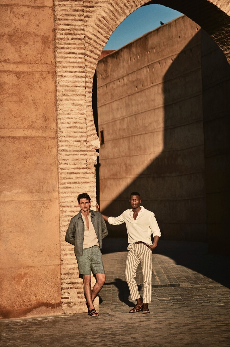 Traveling to Marrakech, Simon Nessman and David Agbodji dons Mango.