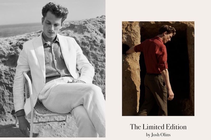 Hugo Sauzay dons sleek fashions from Massimo Dutti's spring-summer 2019 Limited Edition collection.